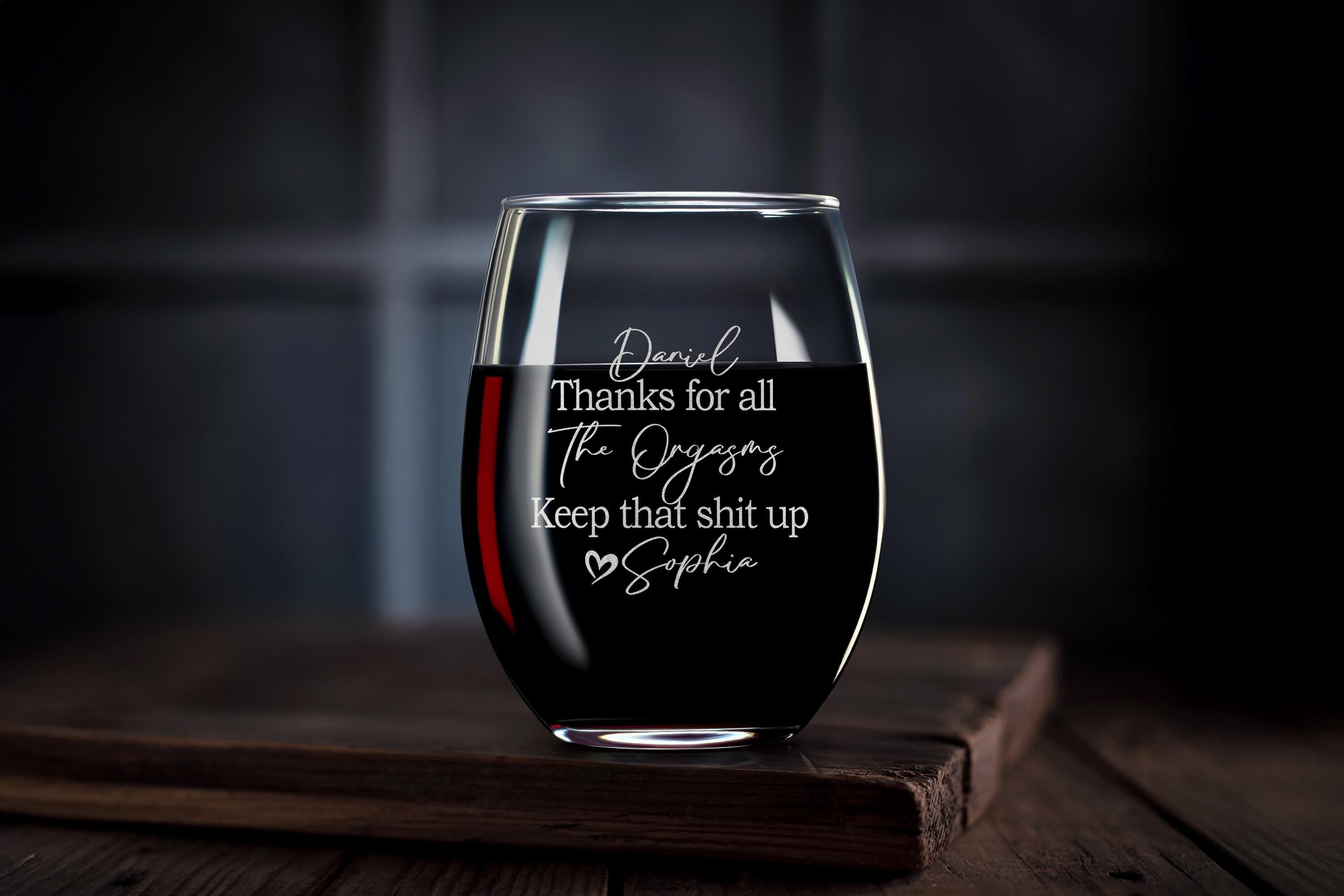 Custom Whiskey Glass, Thanks For All The Orgasms, Personalized Gift For Husband, gift for boyfriend, Birthday gift for him, Free Gift Box