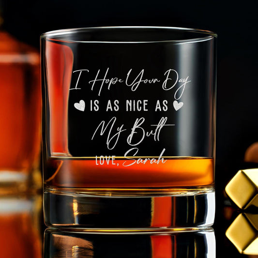 Personalized Engraved Whiskey Glass for Husband, Funny Gift for Him, Ideal Anniversary Present with Free Gift Box