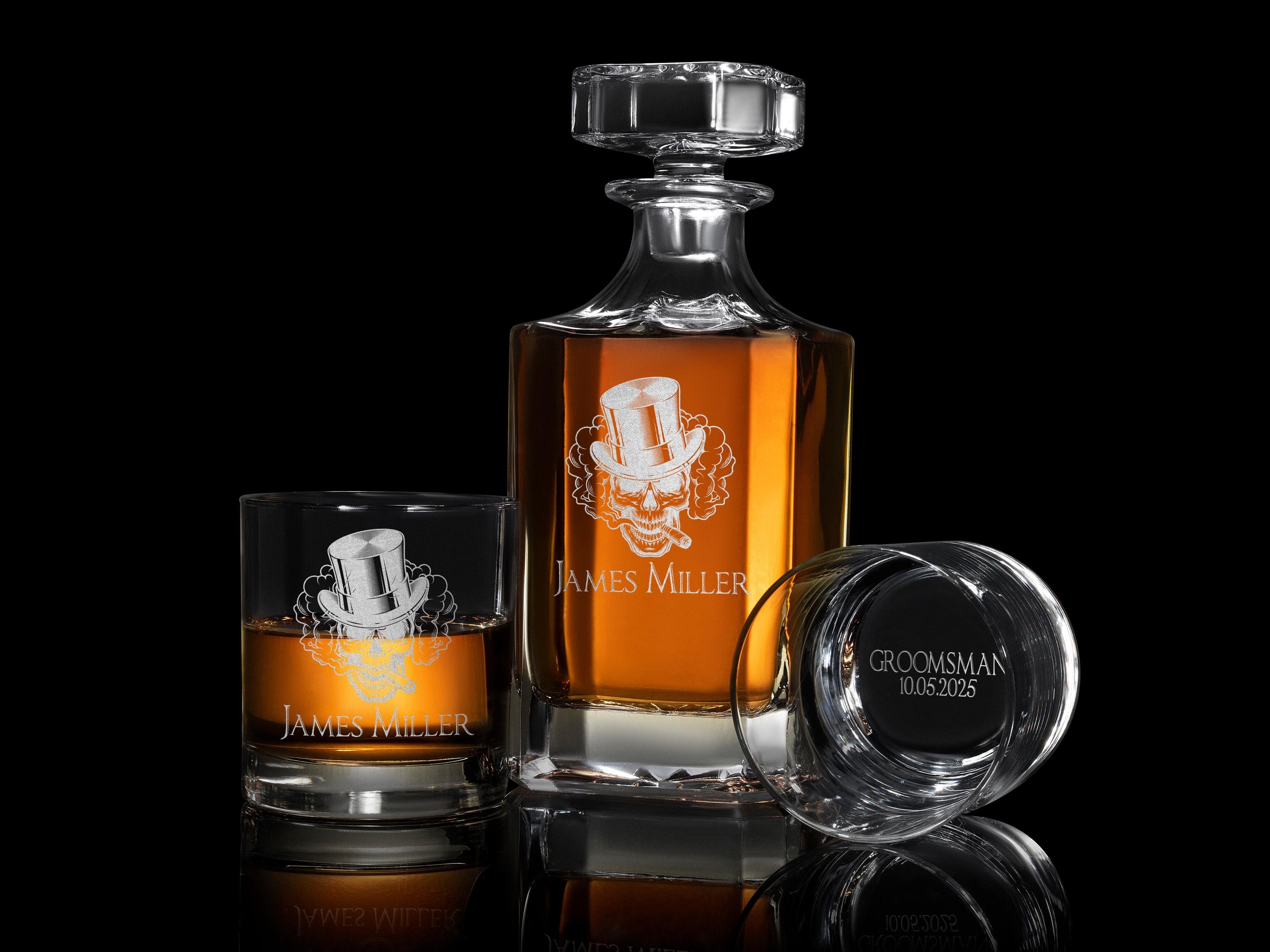 Personalized Groomsmen Gift Whiskey Glasses, Custom Engraved Drinkware, Unique Wedding Gift for Him, Best Man Gift