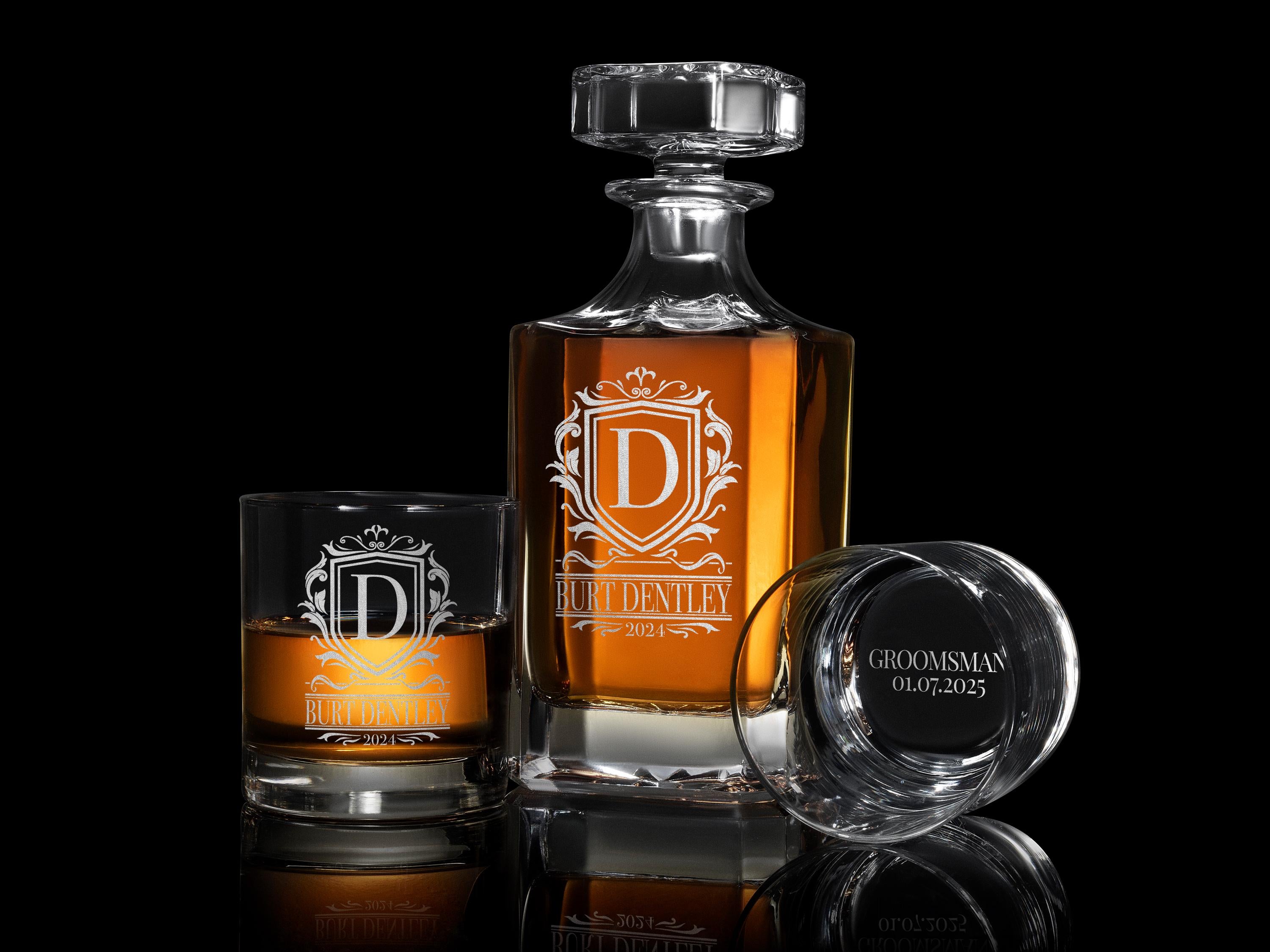 Personalized Groomsmen Gift: Custom Whiskey Glasses, Unique Wedding Gift for Him, Best Man Gift
