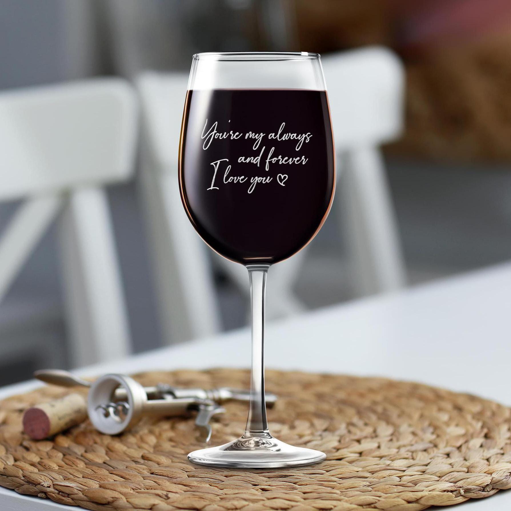 Custom Secret Message Wine Glass - Engrave Your Handwriting on Wine Glass - Gift Message for Him, Gift for her, Free Gift Box