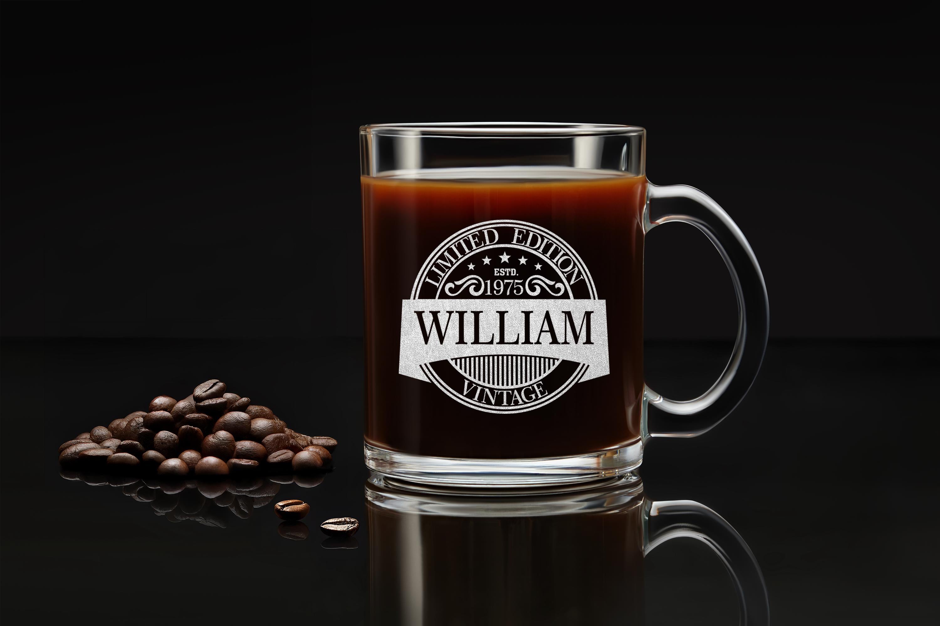 Custom Vintage Rock Glass for 50th Birthday, Personalized Whiskey Glass Gifts for Him, Elegant Present with Free Gift Box