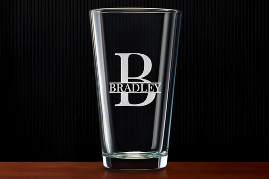 Custom Engraved Beer Glass, Personalized Pint Glass Gift for Him, Perfect for Retirement, Christmas, and Special Occasions