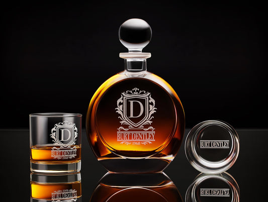 Whiskey Decanter Set with Custom Engraving, Gift for Hm, Perfect Gift for Husband or Boyfriend, Father's Day Gift, Groomsman Gift, Free Box