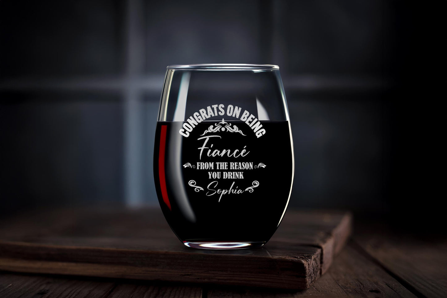 Personalized Whiskey Etched Glass, Fiancé Gift for Him, Unique Gift in Gift Box, Perfect for Anniversaries and Special Occasions