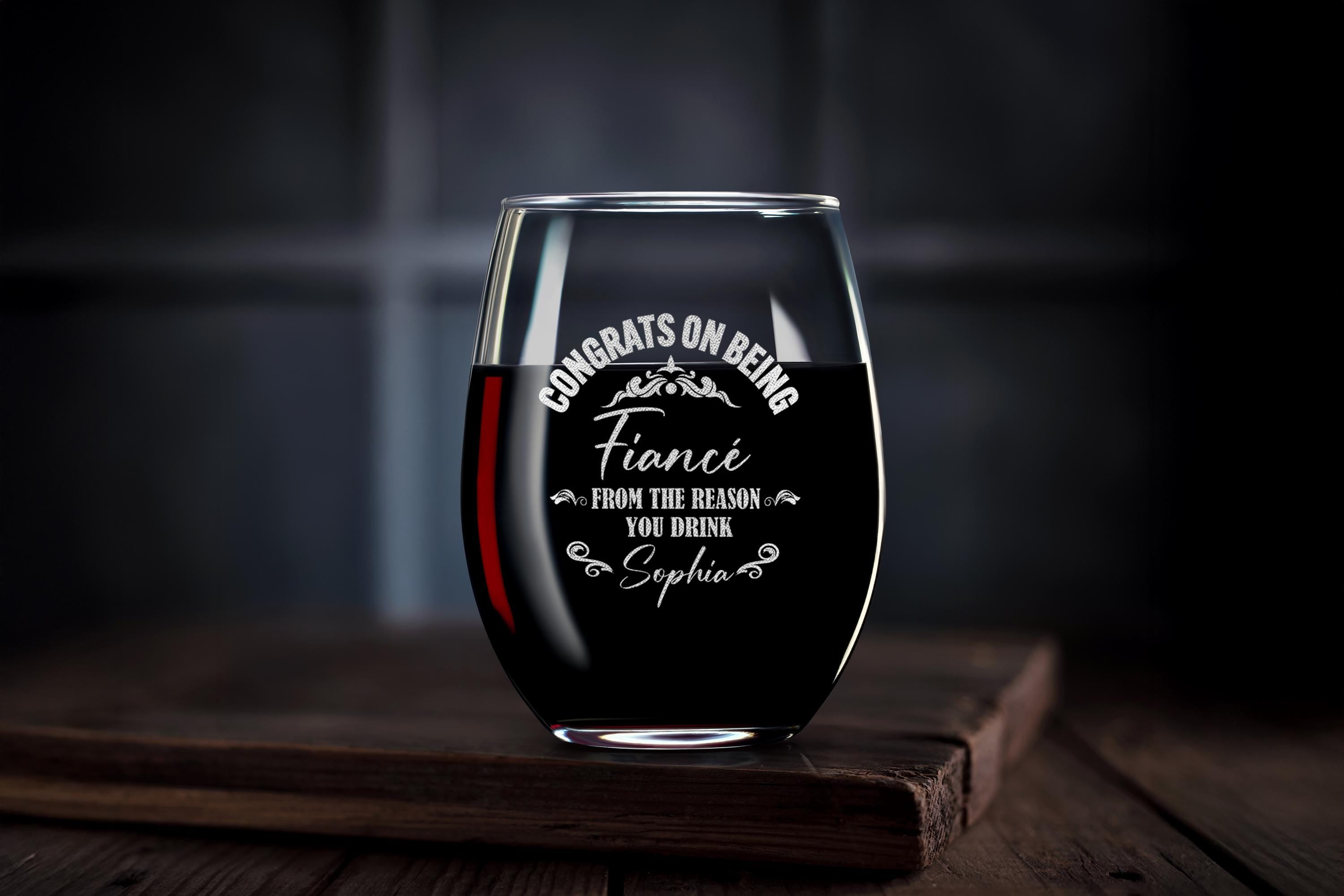 Fiancé Gift Whiskey Rock Glass, Custom Engraved, Ideal Gift for Him, Includes Free Gift Box