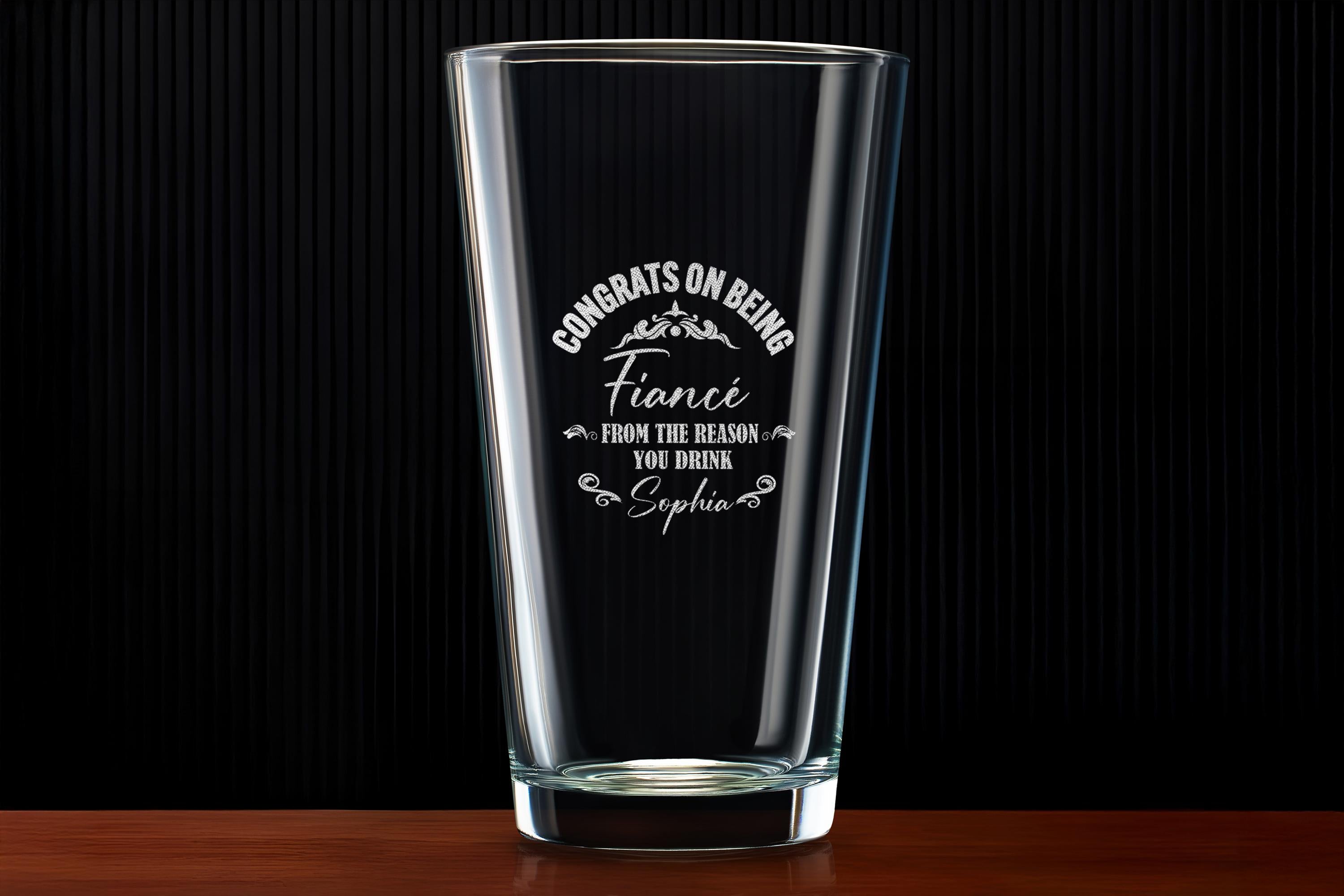 Fiancé Gift Whiskey Rock Glass, Custom Engraved, Ideal Gift for Him, Includes Free Gift Box