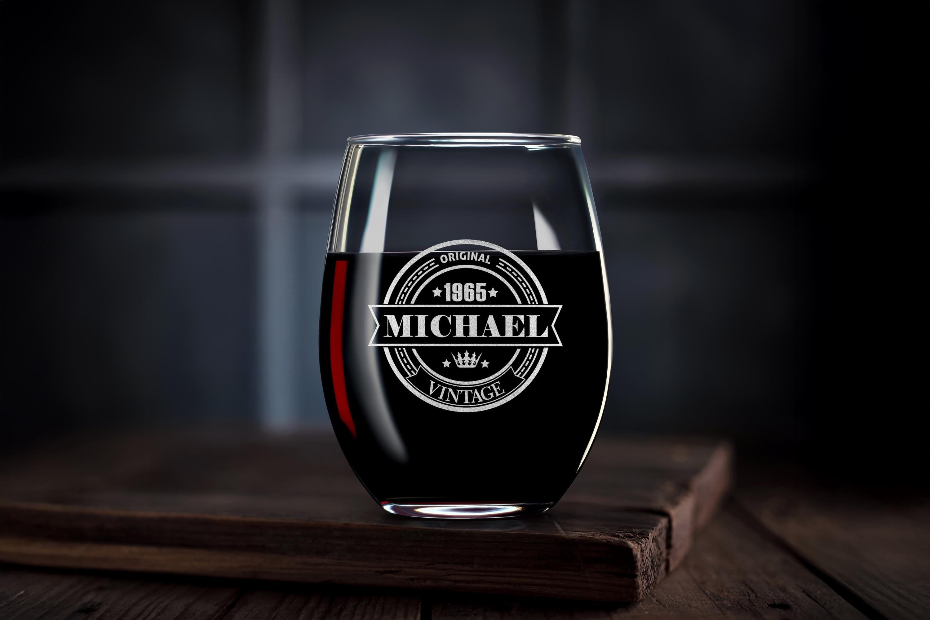 60th Birthday Gift for Him | Personalized Whiskey Glass | Vintage Rocks Glass for Dad or Husband | Custom Engraved | Gift Box