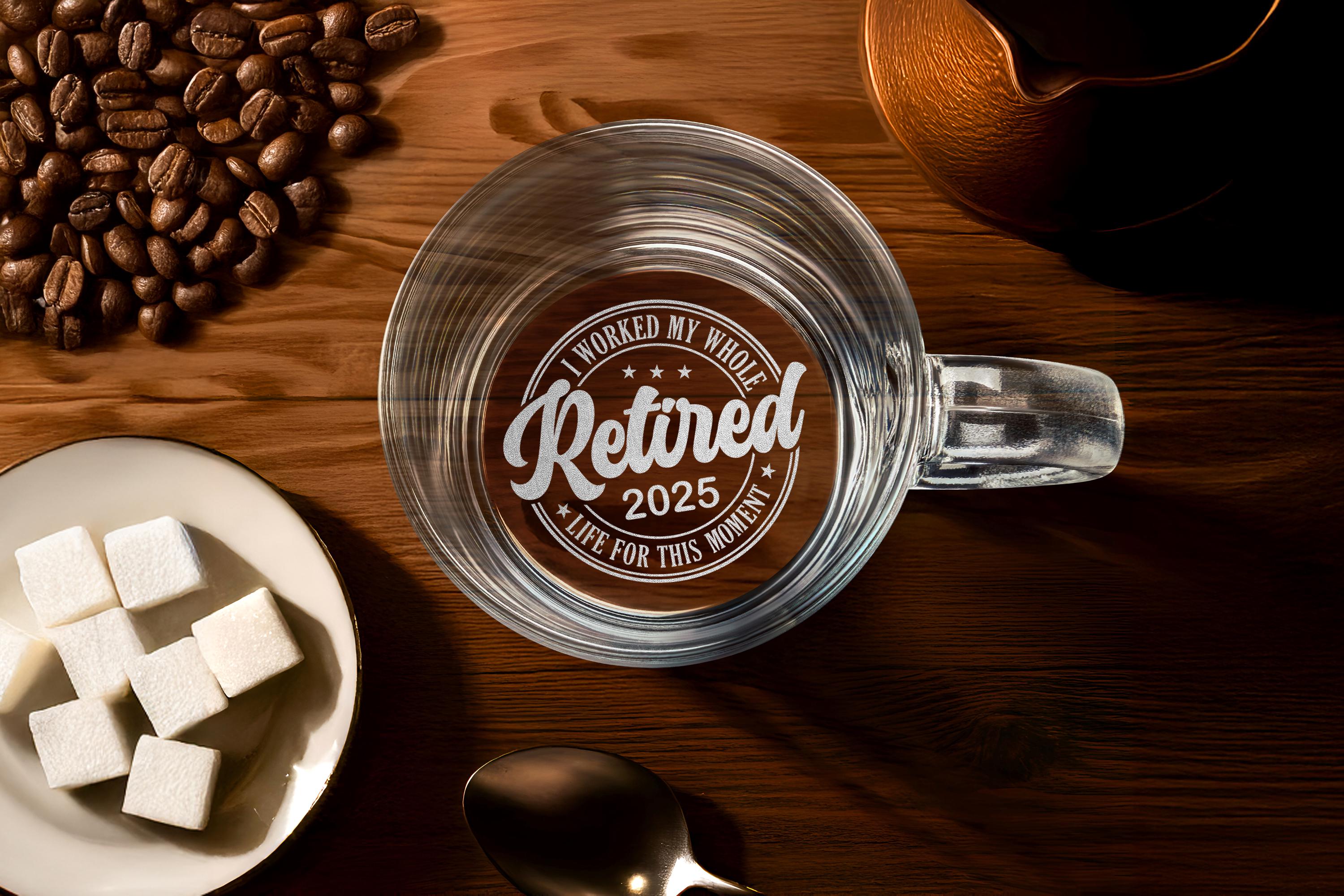 Custom Retirement Whiskey Glass - Personalized Gift for Men, Dad, Boss - Engraved Rock Glass for Bourbon or Scotch - Free Gift Box Included