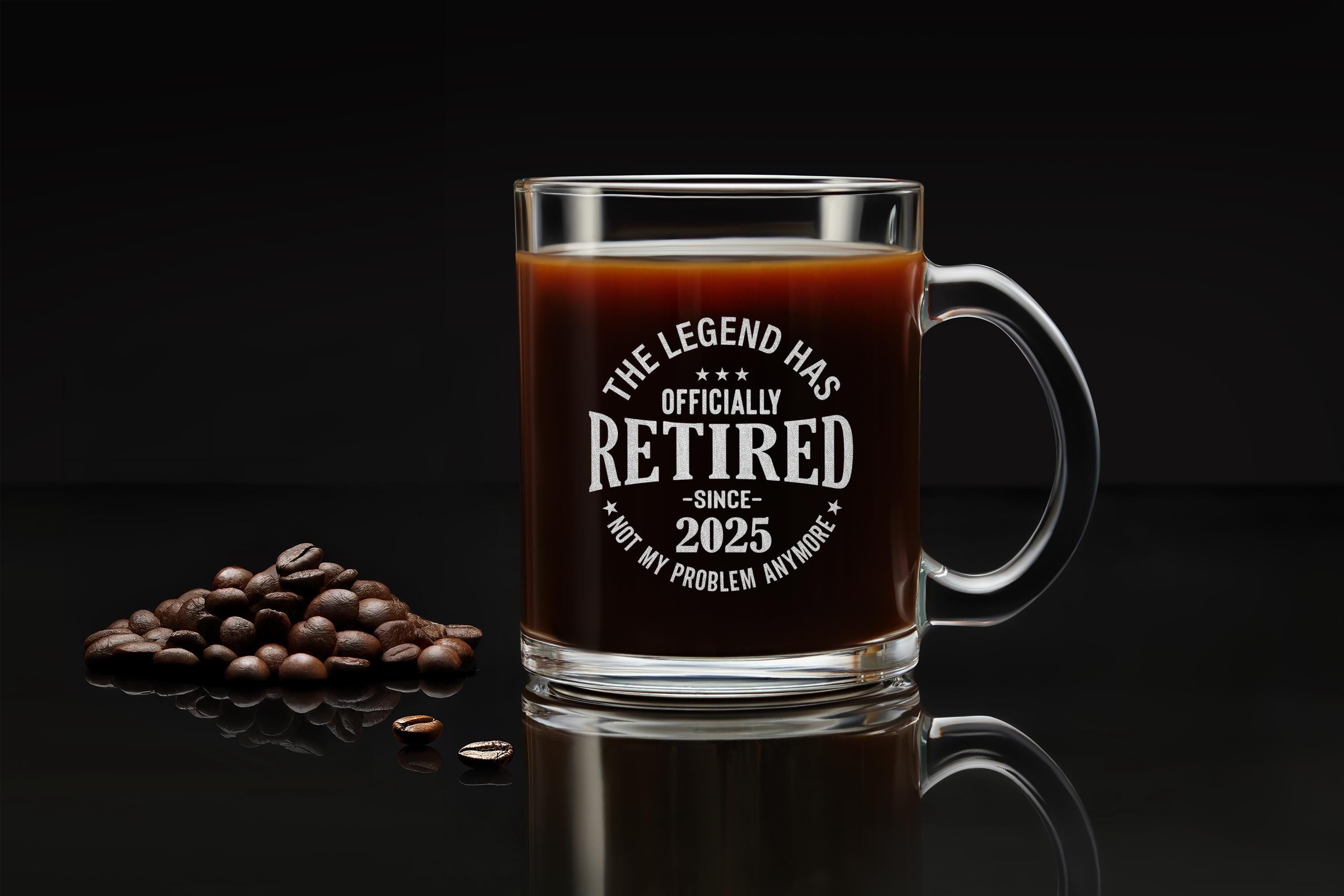 Personalized Rock Glass for Retirement - Engraved Whiskey Glass for Dad, Husband, Men - Custom Keepsake for Retired Man - Free Gift Box