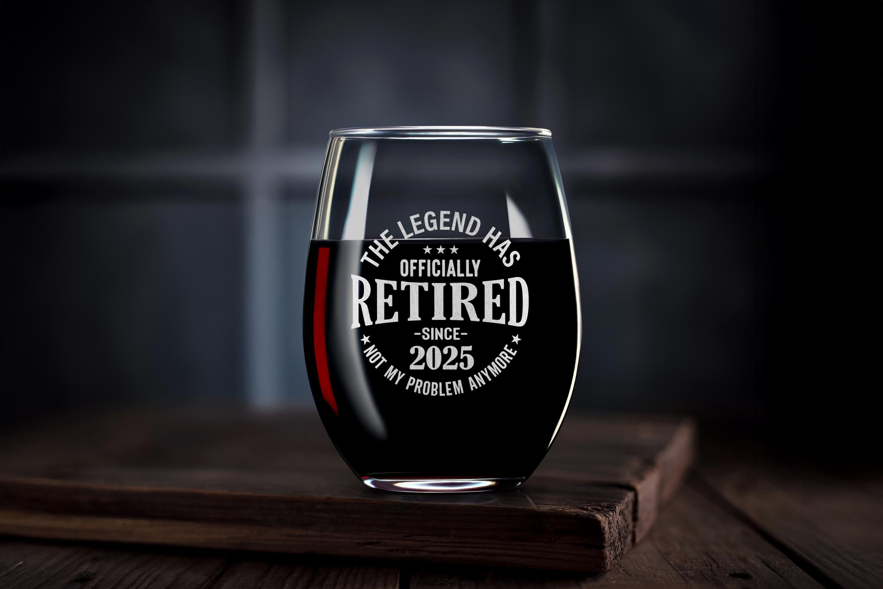 Personalized Rock Glass for Retirement - Engraved Whiskey Glass for Dad, Husband, Men - Custom Keepsake for Retired Man - Free Gift Box