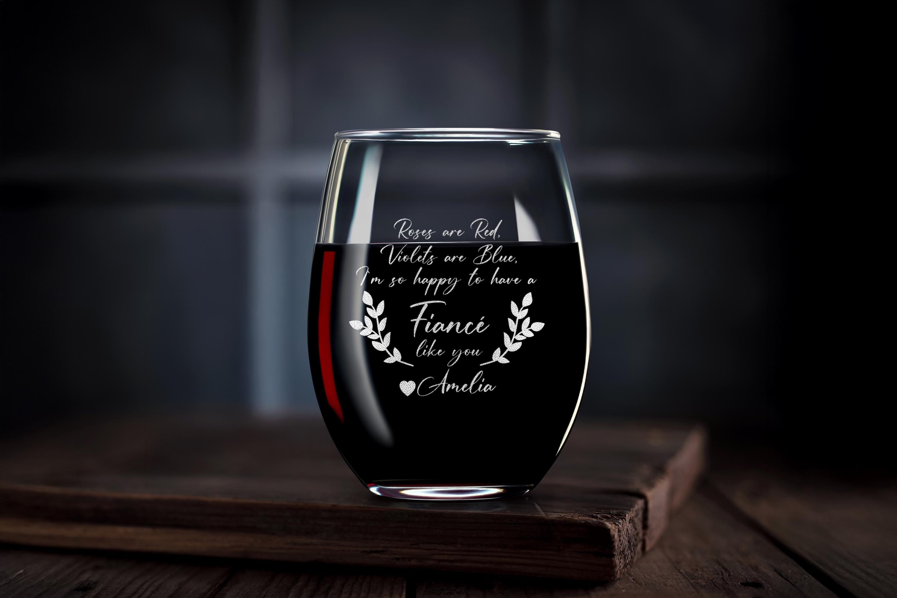 Engraved Whiskey Glass for Fiancé – Personalized Rock Glass Gift for Him – Thoughtful Present for Men in Love – Free Gift Box Include