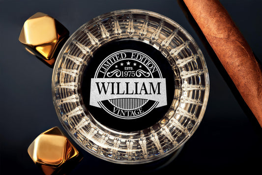 Personalized Crystal Whiskey Glass, Custom Vintage 50th Birthday Gift for Him, Gift for Dad in Free Gift Box
