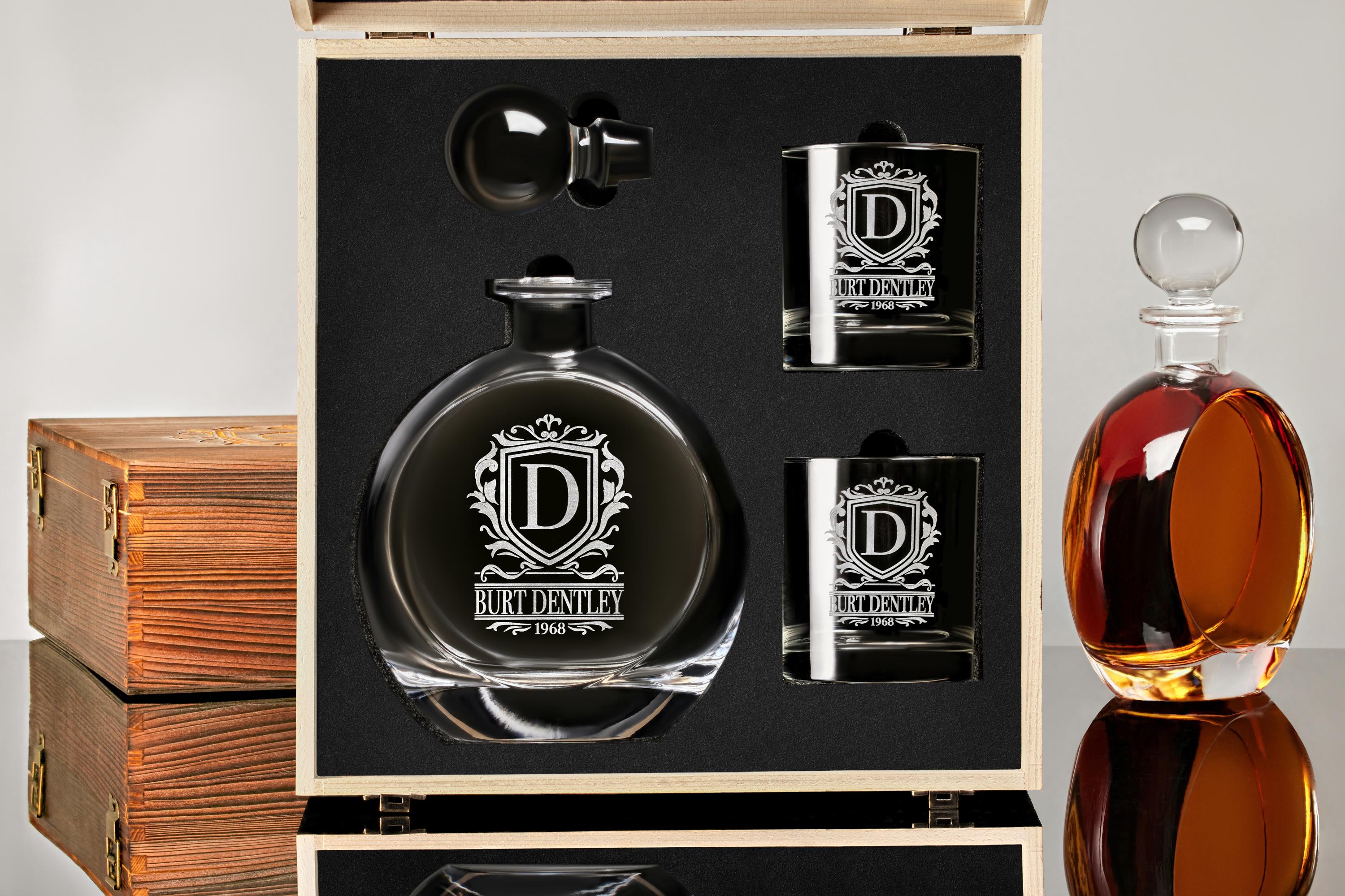 Whiskey Decanter Set with Custom Engraving, Gift for Hm, Perfect Gift for Husband or Boyfriend, Father's Day Gift, Groomsman Gift, Free Box