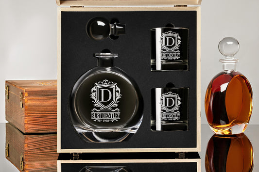 Whiskey Decanter Set with Custom Engraving, Gift for Hm, Perfect Gift for Husband or Boyfriend, Father's Day Gift, Groomsman Gift, Free Box