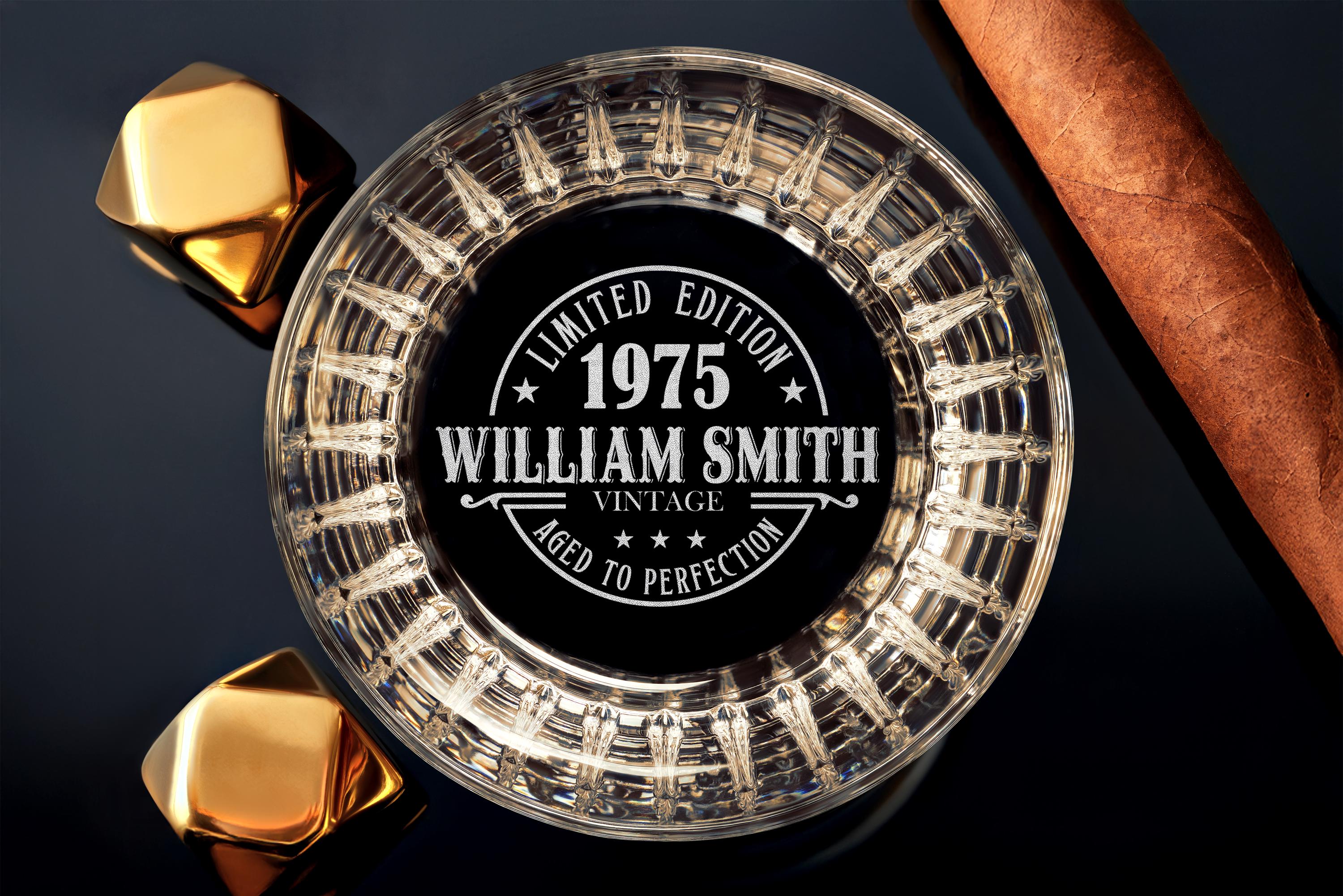 Personalized 50th Birthday Whiskey Glass | Vintage 1975 Rocks Glass | Gift for Him, Dad, Husband | Engraved | Free Gift Box