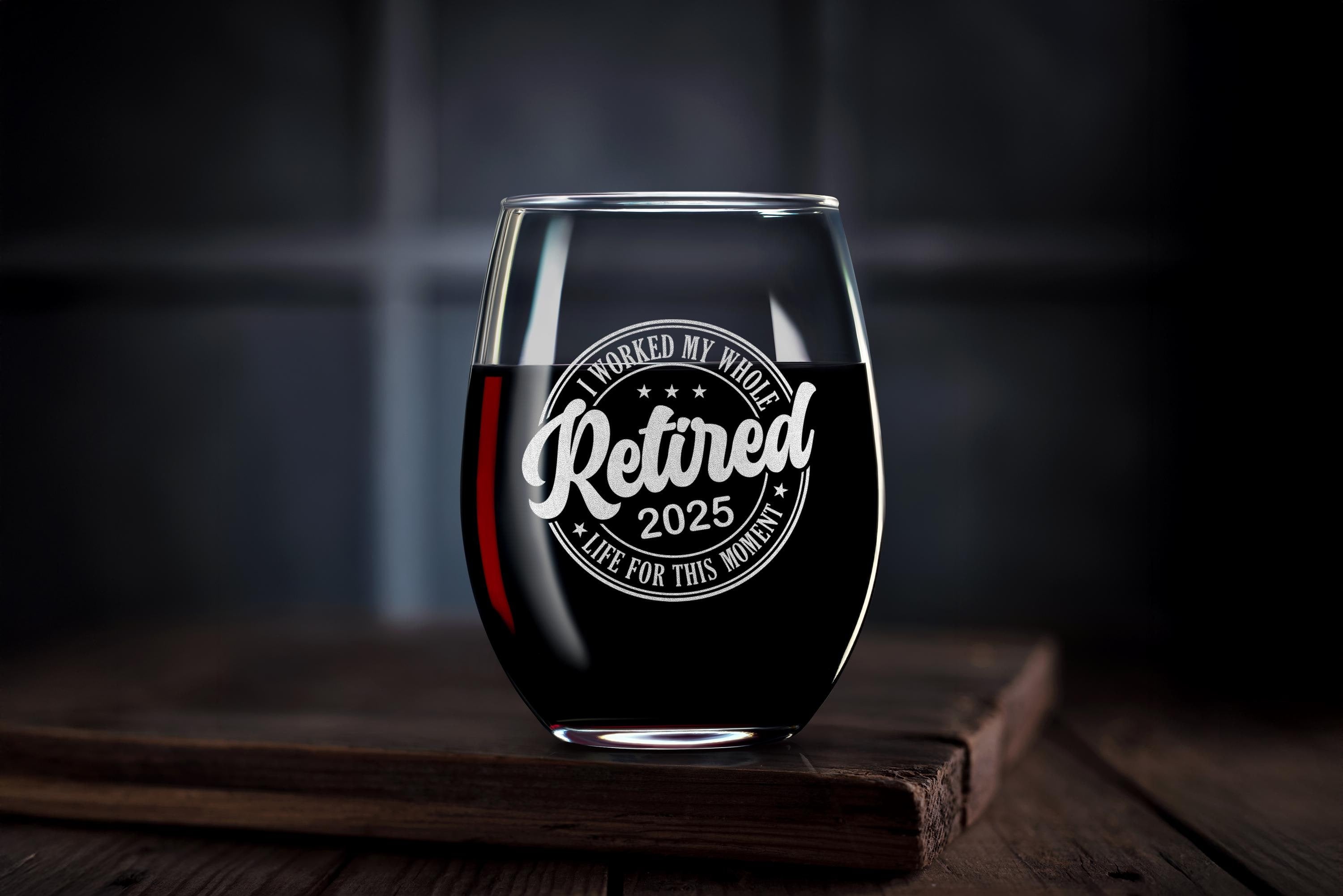 Custom Retirement Whiskey Glass - Personalized Gift for Men, Dad, Boss - Engraved Rock Glass for Bourbon or Scotch - Free Gift Box Included