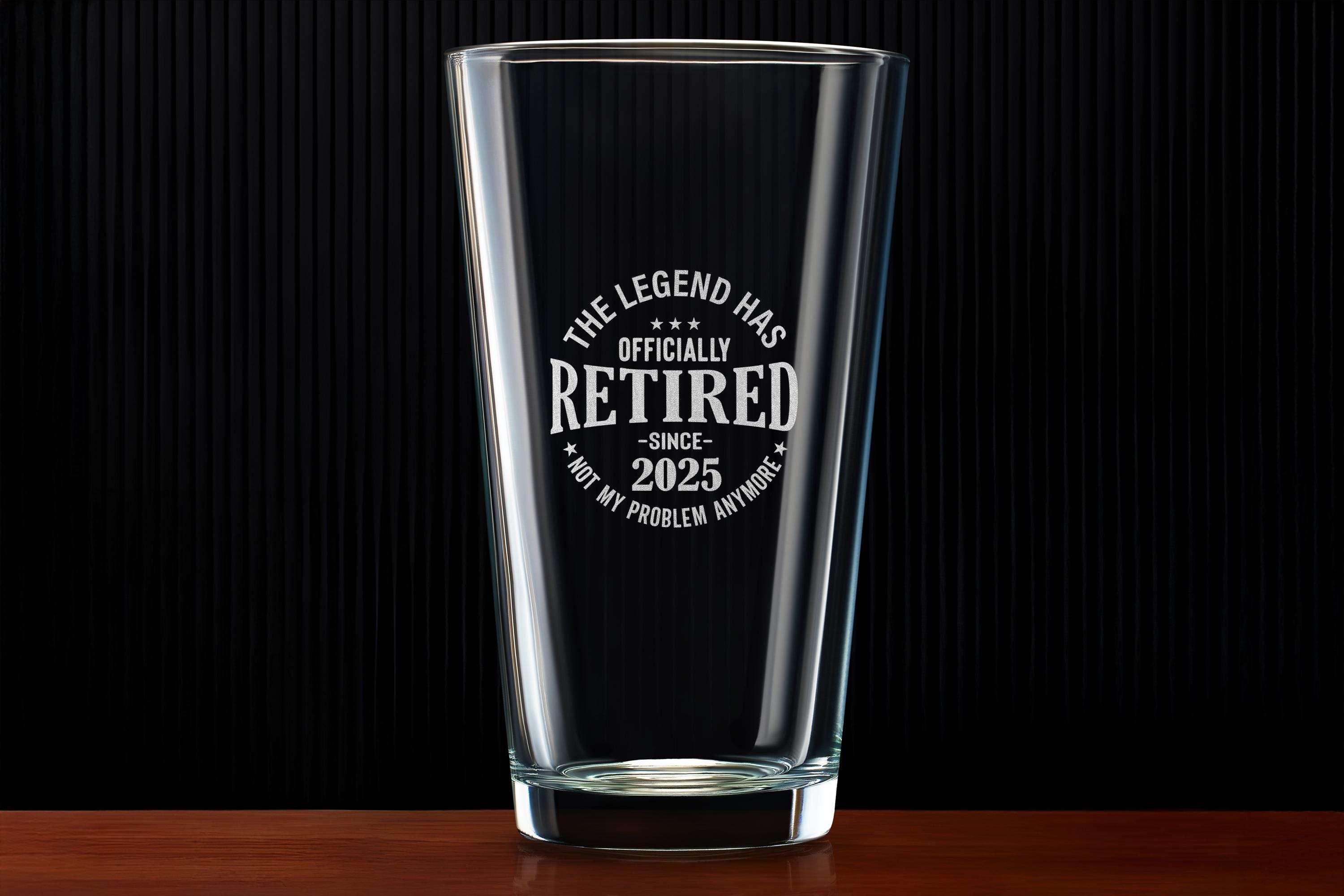 Personalized Rock Glass for Retirement - Engraved Whiskey Glass for Dad, Husband, Men - Custom Keepsake for Retired Man - Free Gift Box