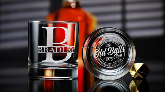 Engraved Whiskey Glass for 50th Birthday – Vintage Rock Glass Gift for Dad, Husband, Brother – Custom Men’s Barware – Free Gift Box Included