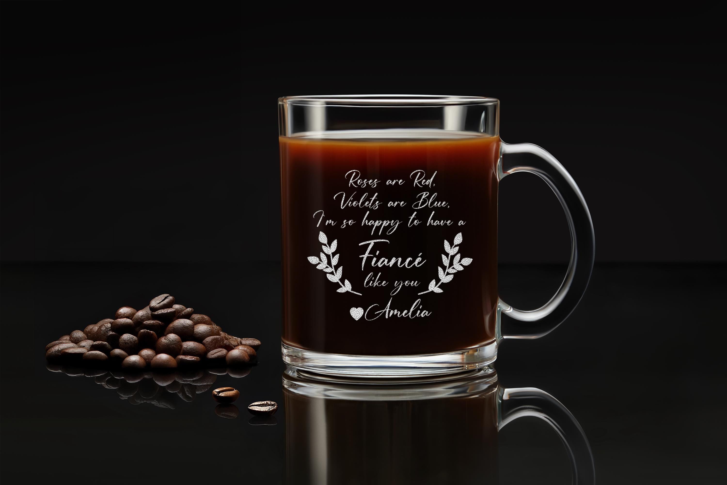 Engraved Whiskey Glass for Fiancé – Personalized Rock Glass Gift for Him – Thoughtful Present for Men in Love – Free Gift Box Include