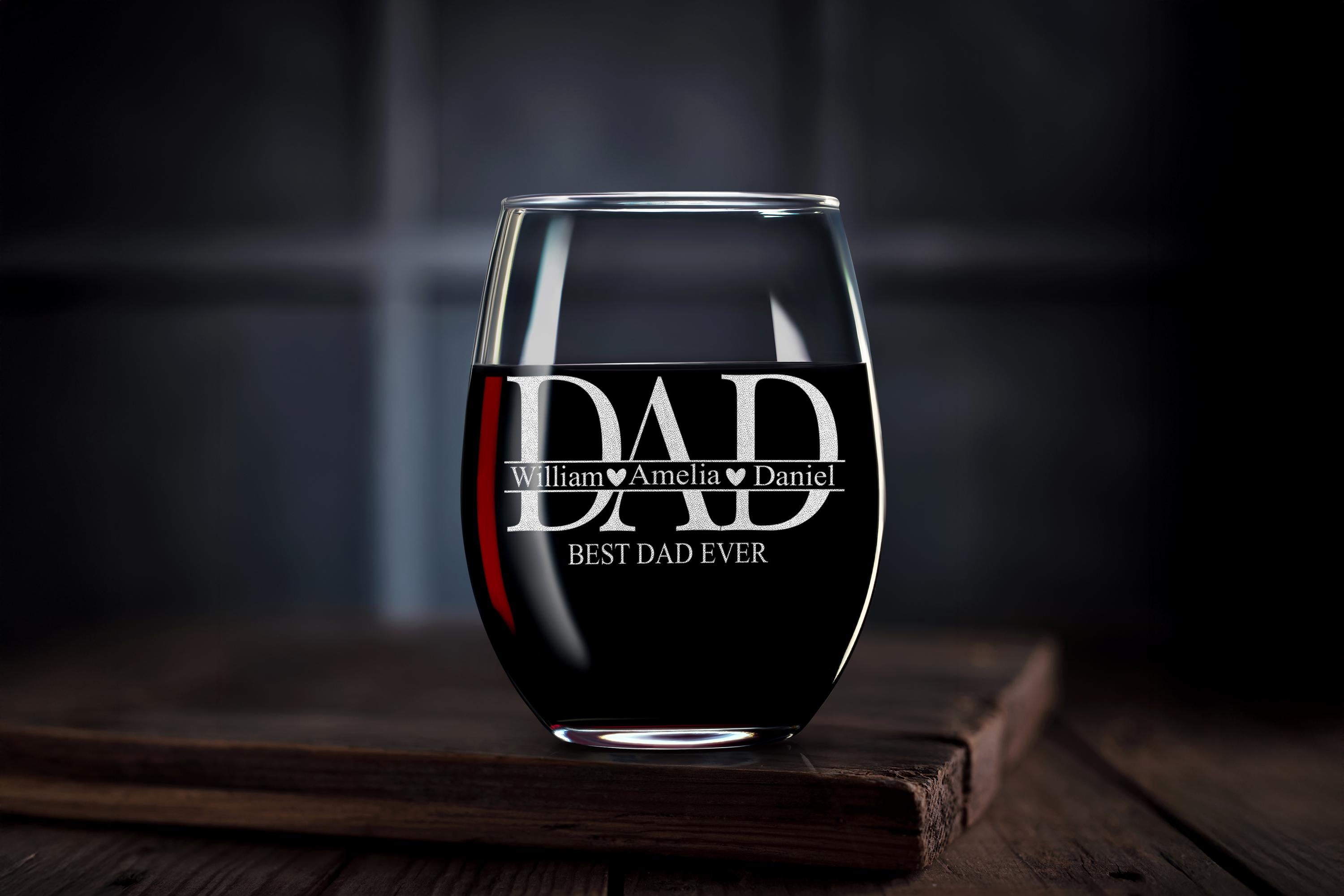 Father’s Day Whiskey Glass for Dad, Custom Engraving with Secret Message, Unique Personalized Gift for Husband, Custom Rock Glass Present