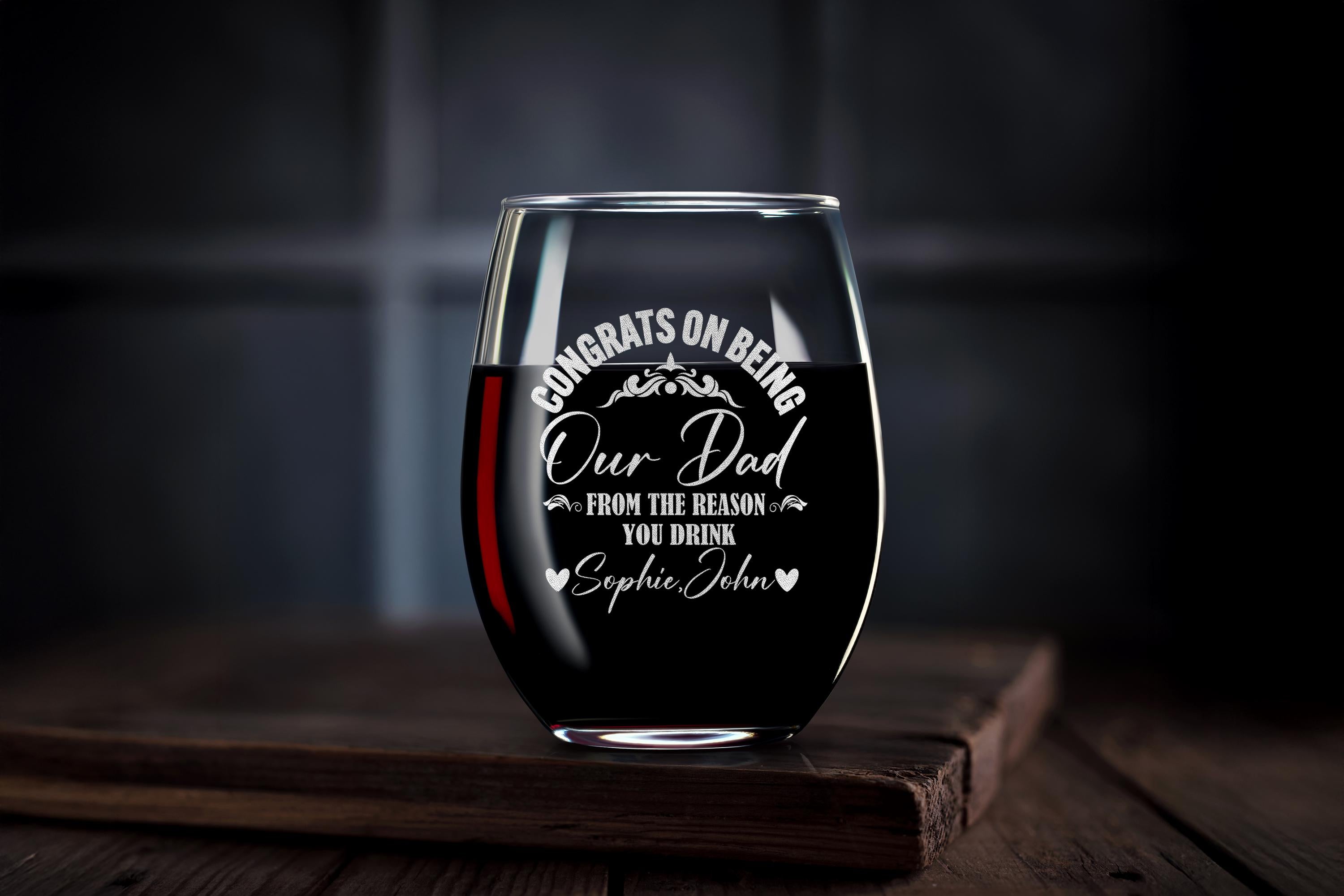 Father’s Day Engraved Whiskey Glass, Custom Rock Glass for Dad and Husband, Personalized Gift for Him, Custom Barware, Whiskey Lover Present