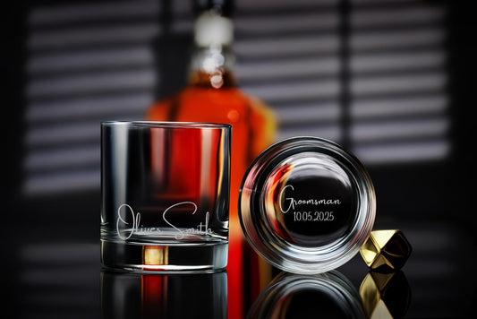 Custom groomsmen gift engraved whiskey glasses personalized wedding present for him best man gift idea