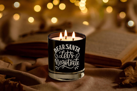 Christmas Humor Engraved Soy Candle Dear Santa Let’s Negotiate Funny Gift for Friends