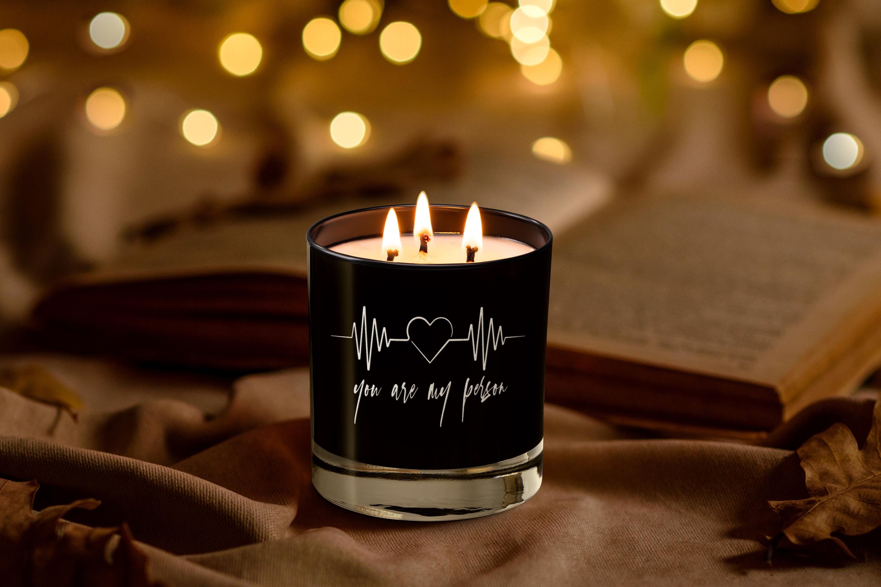 You Are My Person Personalized Engraved Triple Wick Soy Candle Gift for Boyfriend or Husband, with gift box