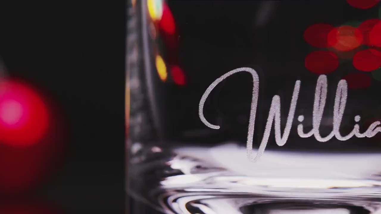 Christmas Gift Whiskey Rock Glass - Personalized Drinking Gift - Best Christmas Present for dad, for husband, for him - Free Gift Box