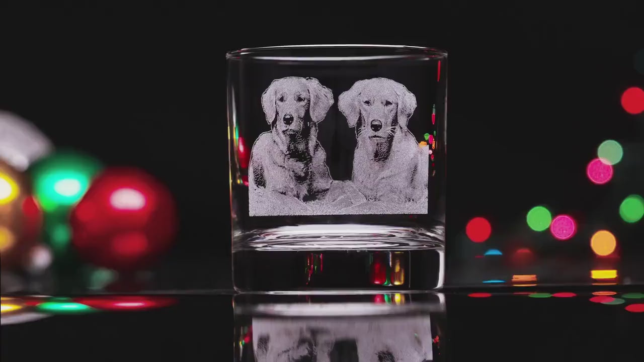 Customizable Pet Portrait Glass for Whiskey - Custom Christmas Gift with Free Box